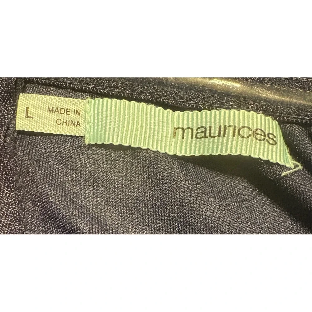 Maurices Navy Blue Embroidered Strapless Maxi Dress Boho Geometric Slit Large - Picture 6 of 7